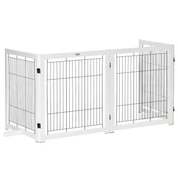 Koira-aitaus PawHut 305x35,5x82cm, valkoinen/musta