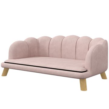 Koiranpeti PawHut 98.5x60.5x35.5cm., pinkki/vaaleanruskea
