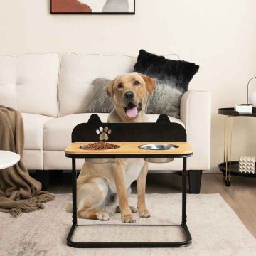 Dog Bowl Stand, 2 Bowls, 21 × 12 × 21 inches