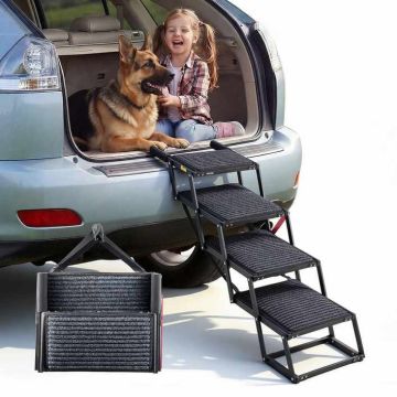 Koiraportaat autoon VEVOR 40x33-5, 4 askelmaa, 43,5 × 35 × 17 cm
