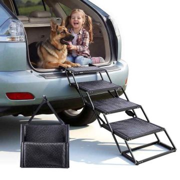 Koiraportaat autoon VEVOR 47.5x43-5-1, 4 askelmaa, 52 × 45,5 × 19 cm