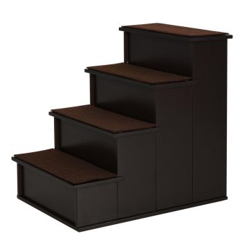 Лестница для собак PawHut 40x59x54,2см, тёмно-коричневого цвета