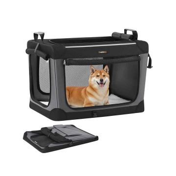 Dog cage Feandrea PDC017B01, 4 mesh doors, Black, 76.2 × 53.4 × 53.4 cm