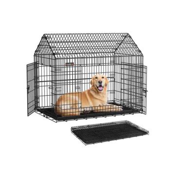 Feandrea PPD015B01 dog cage, two doors, 120 × 72.5 × 109 cm