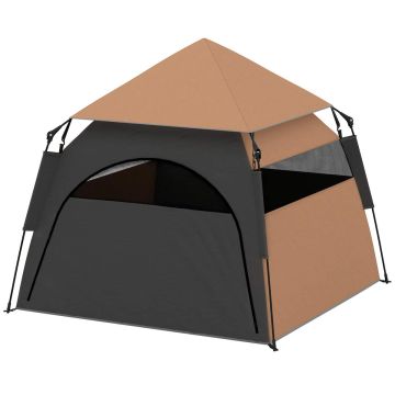 Koiran teltta PawHut 120x120x106cm, musta/ruskea