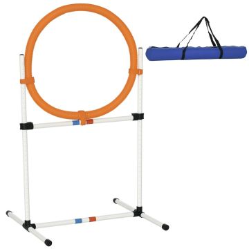 Koiran hyppyrengas PawHut 74,5x66x91cm, valkoinen/oranssi