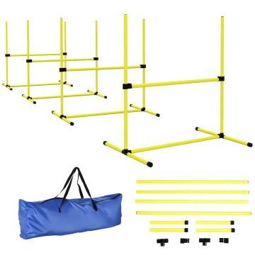 Koiran agility-setti, 4-osainen, Keltainen, 99 × 65 × 94 cm
