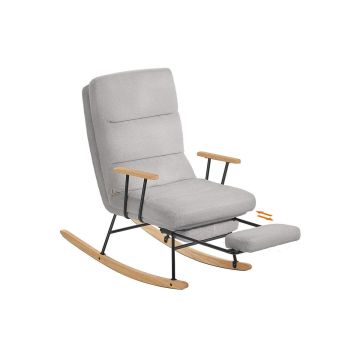 SONGMICS HOME LYY016GD01 Rocking Chair, 4-position adjustable backrest, Gray, 67 × 100 × 97 cm