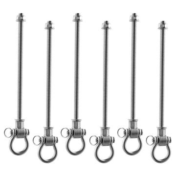 Keinukiinnikkeet VEVOR HXQQGGB6P, 6 kpl, Hopeanvärinen, 280 × 42 × 24 mm