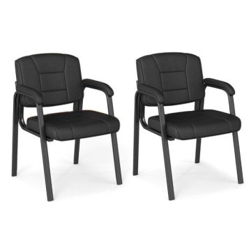 Guest chair set, 2 pcs, Black, 62 × 87 × 59 cm