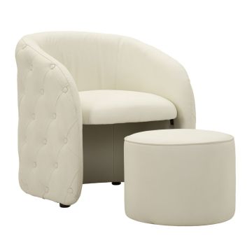 Living room armchair Mauro Ferretti Zagabria, with pouf, 2-piece set, 76 × 80 × 75 cm