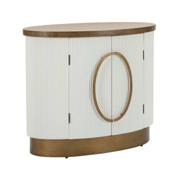 Living room cabinet Mauro Ferretti TOLOSA, 2 doors, white, brown and gold, 79 × 67 × 48 cm