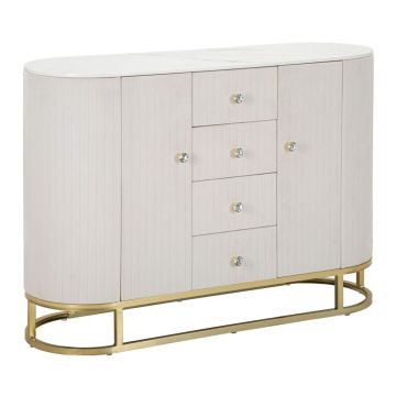 Living room cabinet Montpellier, 2 doors, 4 drawers, 120 × 85 × 40 cm