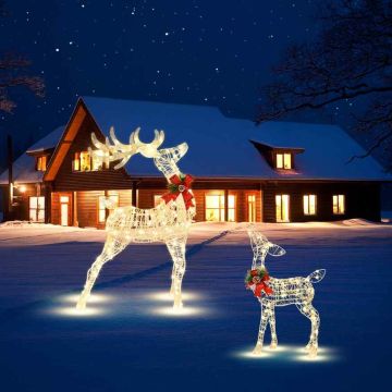 Valaistu jouluporokoriste, 50 LED-lamppua, 52 × 20 × 88 cm