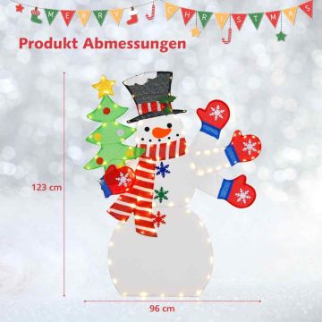 Valaistu joululumiukko, 140 LED-valolähdettä, Monivärinen, 96 × 123 × 22 cm