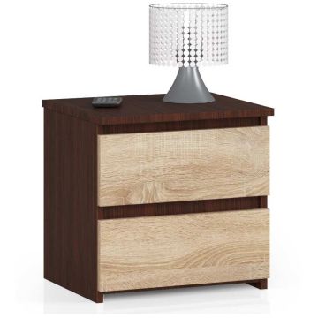 Yöpöytä NORE CL2 40 cm, tummanruskea/tammi