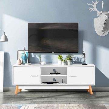 TV cabinet, 2 cabinets and 2 open shelves, 140 × 40 × 48 cm