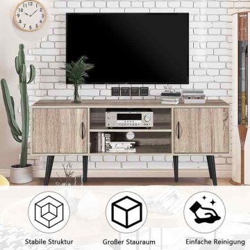 TV stand, 2 cabinets, 2 shelves, 147.3 × 39.4 × 61 cm