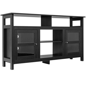 TV Stand, 2 Cabinets, Black
