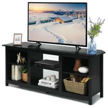TV stand, 4 compartments, Black