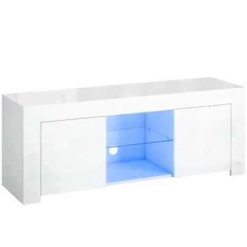 TV-taso, RGB LED, 2 kaappia ja 2 hyllyä, 120 × 34 × 45 cm