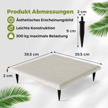 Terassilaatat, 16 kpl, Beiget, 39,5 × 39,5 × 2 cm