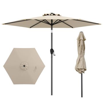 Patio umbrella, 6 ribs, Sand, 230 × 230 × 220 cm
