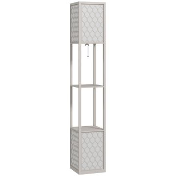 Hyllyllinen lattiavalaisin, 2 hyllyä, 26 × 26 × 156 cm
