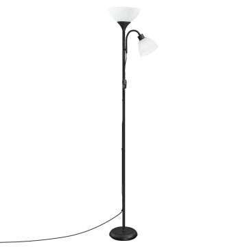 VASAGLE floor lamp, With adjustable reading light, Black, 38.5 × 176 × 23.5 cm