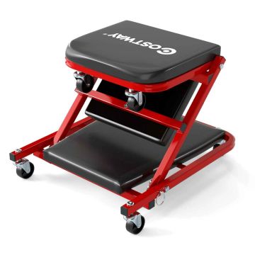 Muunneltava autotallijakkara, 2-in-1, 6 pyörää, 92 × 12 × 41 cm