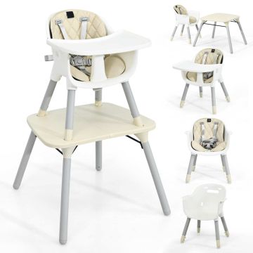 Muunneltava syöttötuoli, 5-in-1, Harmaa/beige, 59 × 61 × 93 cm