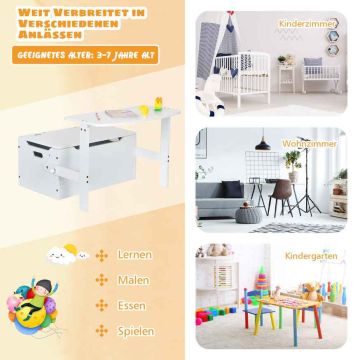 Transformable children's activity chair, 3 in 1, White, 60 × 34 × 57 cm