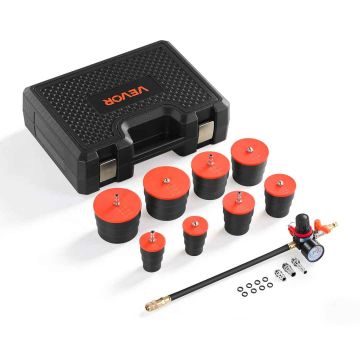 Turboahtojärjestelmän vuototesterisarja VEVOR XC0150, 4 adapteriparia, 4 ilmakytkinparia, 40 × 14 × 30 cm