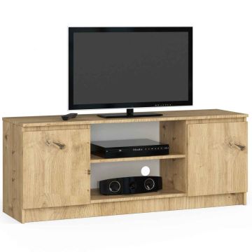 TV-taso RTV K140 2D 1P, 2 ovea, ruskea, 140 × 55 × 40 cm