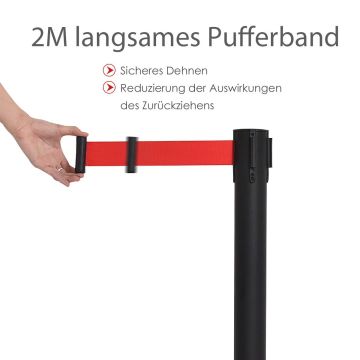 Rajauspylvässarja, 4 kpl, Musta/punainen, 90 × 32 × 32 cm