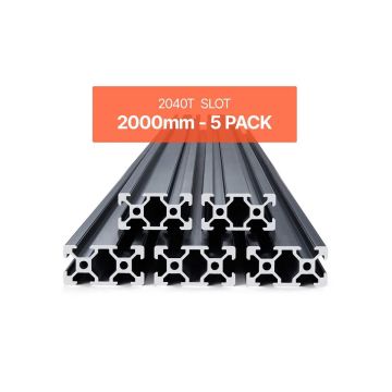 5 kpl T-muotoinen 2040 alumiiniprofiili, musta, 78,7 tuumaa, anodisoitu, 3D-tulostimelle