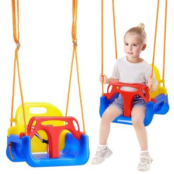 3-in-1 lastenkeinu säädettävillä köysillä, 90 kg:n kantavuus