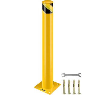 Turvaputkimainen teräspollari, 36" korkea, keltainen