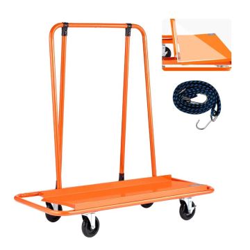 Teräksinen kipsilevykärry, 816 kg, oranssi, kiinnityshihnalla