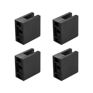 Mustat lasikiinnikkeet, neliönmuotoiset, 40 kpl, 0,8–1,2 cm lasille