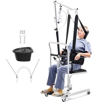 Sähköinen potilassiirtotuoli säädettävällä korkeudella ja vyöllä, 100 kg