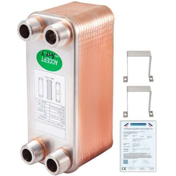 Levylämmönvaihdin 3/4" MNPT, ruostumaton teräs 316L, hydraulinen jäähdytin