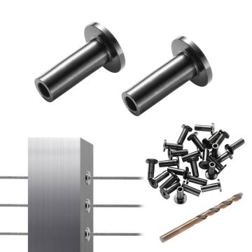 T316 ruostumattomasta teräksestä valmistetut mustat suojaholkit, 3,2 mm, 101 kpl.