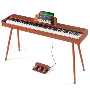 Цифровое взвешенное электропианино, 88 клавиш, Bluetooth, USB, MIDI, с подставкой и наушниками.