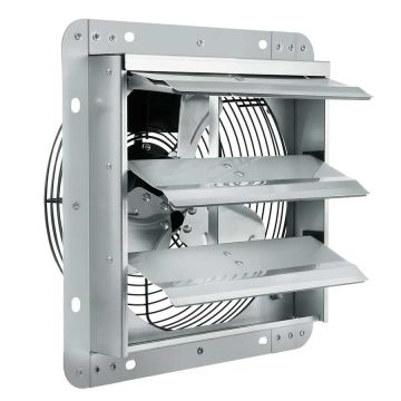 Alumiininen seinään asennettava poistopuhallin, 254 mm, 1400 rpm, ilmanvaihtoon