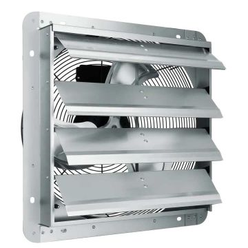 Suljintyyppinen alumiininen poistopuhallin, 406 mm, 1400 rpm, 2000 CFM, seinään asennettava, ilmanvaihtoon