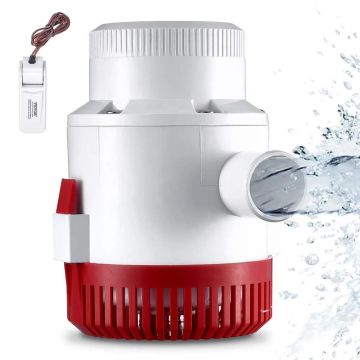 Pilssipumppu, automaattinen uppopumppu 12 V, 3000 GPH, 1,6 tuuman pistorasiat