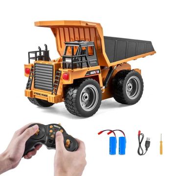 RC-kippiauto 1:18, 9 kanavaa, metallilava, valo, 2 akkua