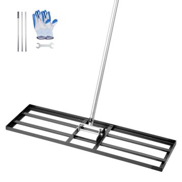 Nurmikon tasoitusharava, hiiliteräs, 83,9" kahva, 36x10" jalusta, säädettävä korkeus