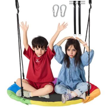 Puinen lautaskeinu lapsille, 102 cm, 320 kg, 900D Oxford-kangasta